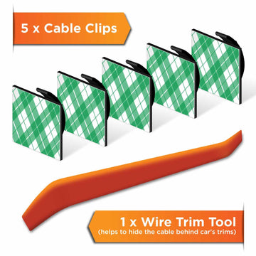 5x Cable Hiding Clips with Wire Trim Tool