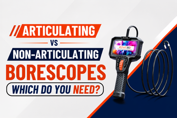 Articulating vs non-articulating borescope for inspecting tight spaces