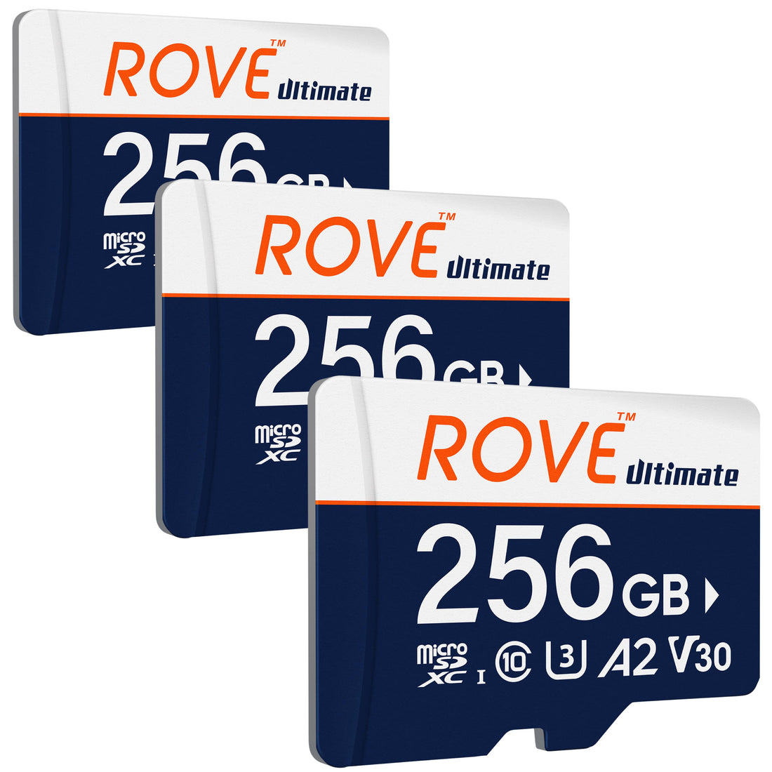 3 Rove Ultimate 256GB Micro SDXC Card with USB 3.2 Gen-1 Type-C card reader, Micro SD memory card for dash cam, Up to 170MB/s Read, 100MB/s Write, U3, Class10