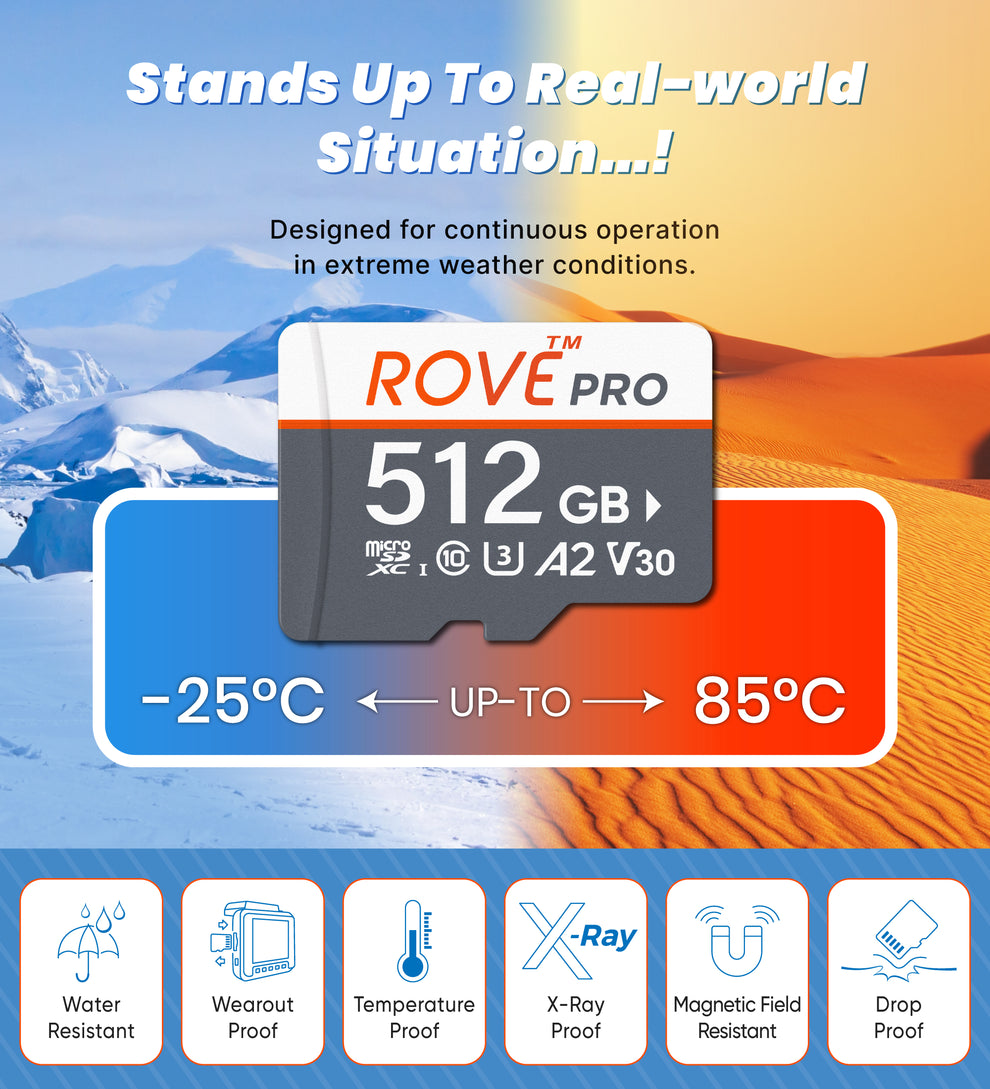 ROVE PRO microSD Card with Full-Size SD Adapter