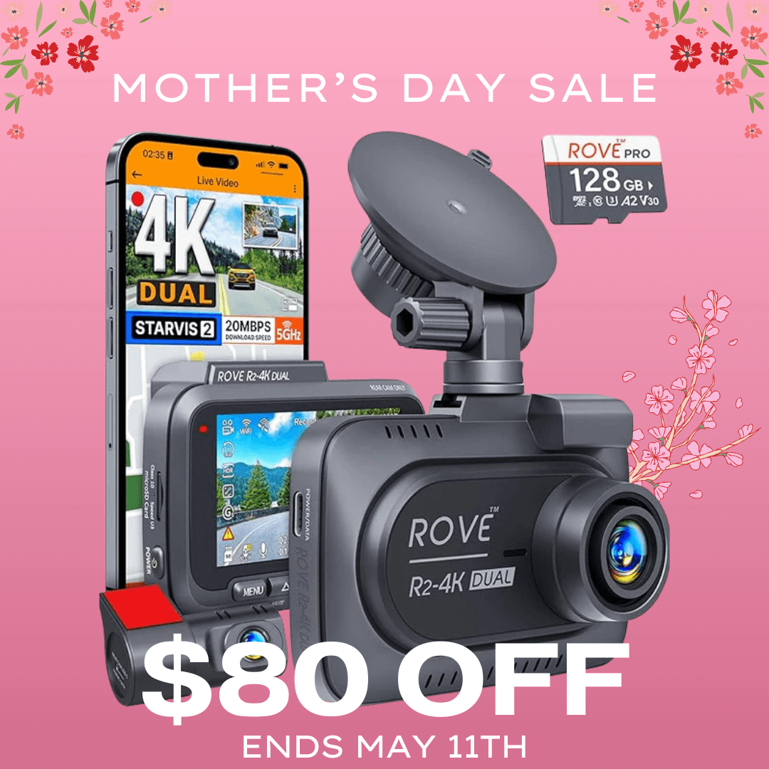 NEW ROVE R2-4K DUAL Dash Cam Front and Rear, STARVIS 2 Sensor, FREE 128GB Card Included, 5G WiFi