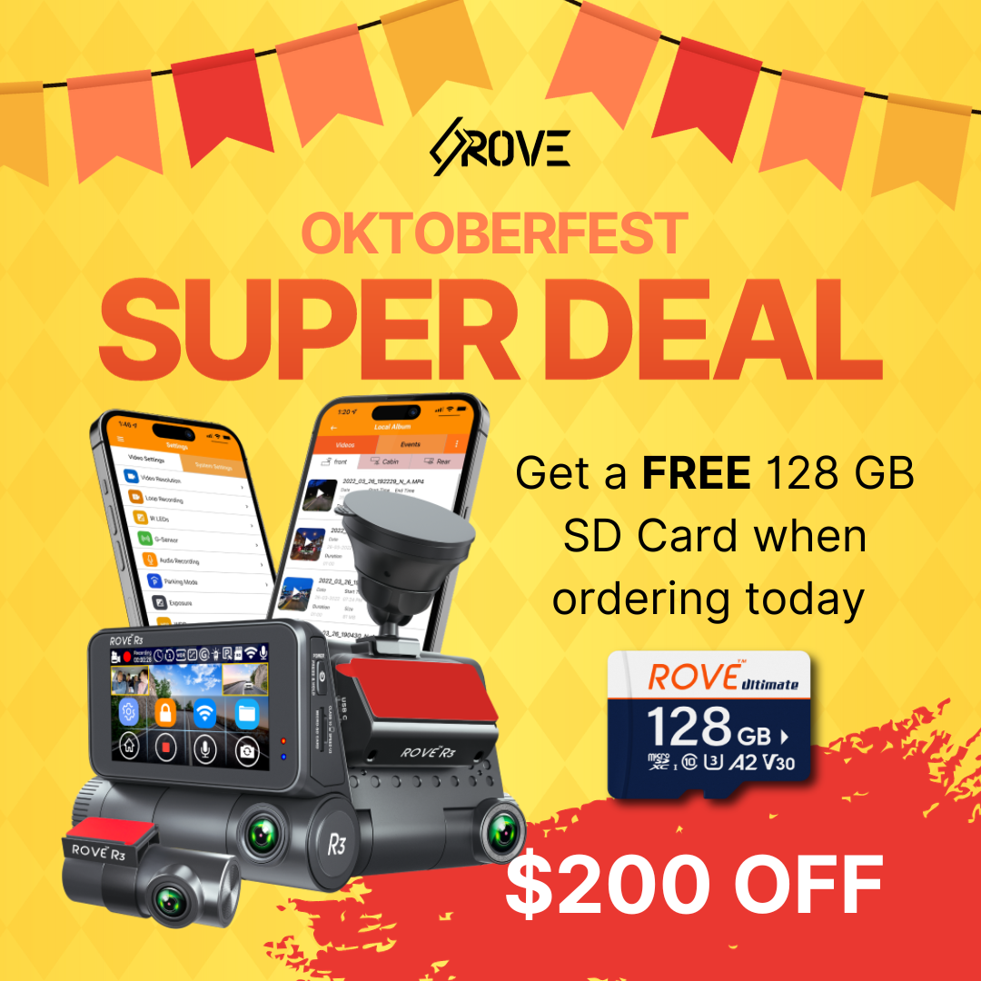 Rove R3 Car Dash Cam | OKTOBERFEST | $200 OFF PLUS FREE 128 SD Card