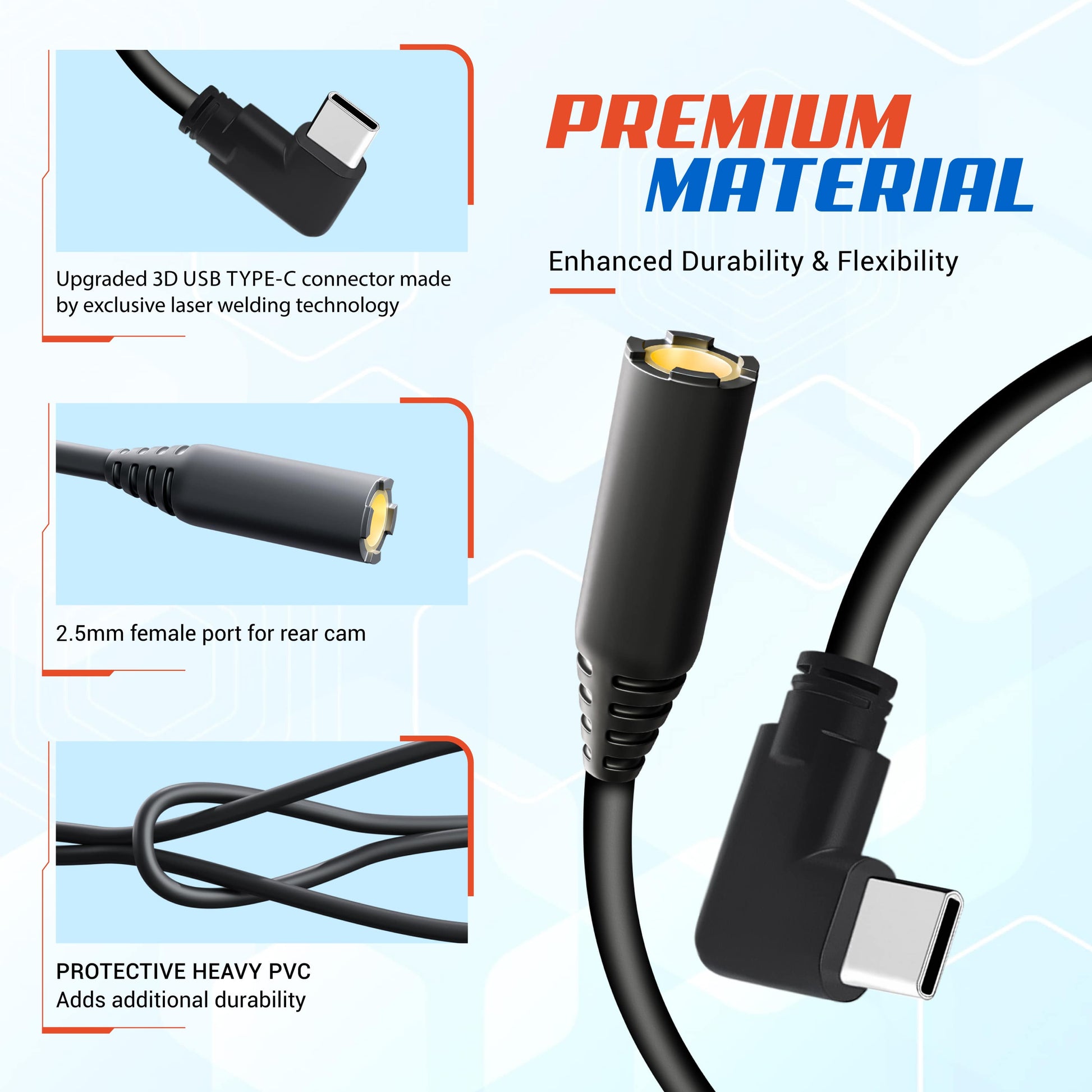 29.5FT/9m Extra Long Cable for ROVE R3 Rear Camera (for mini RV, Camper, Trucks and Large Vehicles)