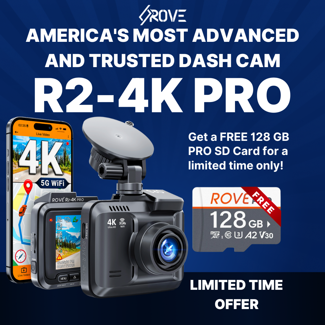 ROVE R2-4K PRO Dash Cam  | FREE 128 PRO GB SD Card