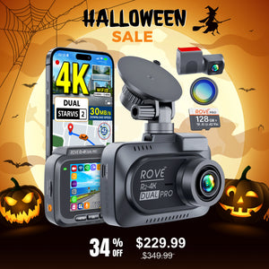 ROVE R2-4K DUAL PRO Dash Cam Front & Rear | 4K + 2K | Dual STARVIS 2 IMX678 + IMX675 CMOS Sensors | 5GHz WiFi 6 | FREE 128GB Card & CPL | 24Hr Parking Mode