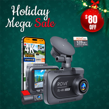 ROVE R2-4K DUAL Dash Cam Front and Rear, STARVIS 2 Sensor, FREE 128GB Card Included, 5G WiFi
