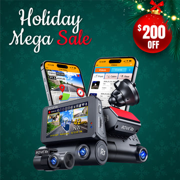 ROVE R3, 3 Channel Touch Screen Dash Cam with Built-in Dual-Band 5GHz WiFi, Built-in GPS, 24 Hr Parking Monitor, Super Capacitor, WDR, G-Sensor, Night Vision