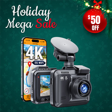ROVE R2-4K PRO Dash Cam, Built-in GPS, 5G WiFi Dash Camera for Cars, 2160P UHD 30fps Dashcam with APP, 2.4" IPS Screen, Night Vision, WDR, 150° Wide Angle, 24-Hr Parking Mode, Supports 512GB Max