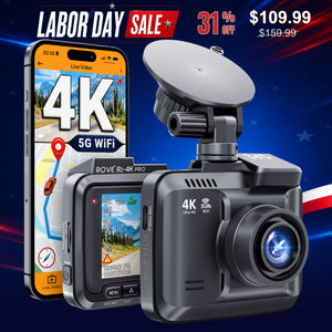 ROVE R2-4K PRO Dash Cam, Built-in GPS, 5G WiFi Dash Camera for Cars, 2160P UHD 30fps Dashcam with APP, 2.4" IPS Screen, Night Vision, WDR, 150° Wide Angle, 24-Hr Parking Mode, Supports 512GB Max