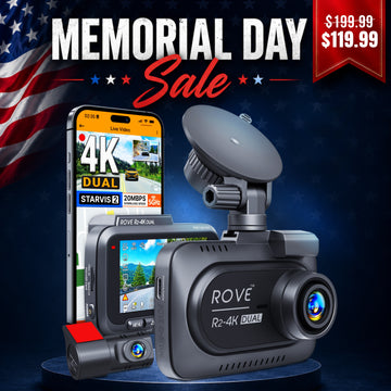 ROVE R2-4K DUAL Dash Cam Front and Rear, STARVIS 2 Sensor, FREE 128GB Card Included, 5G WiFi