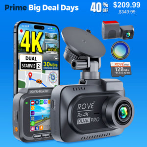 ROVE R2-4K DUAL PRO Dash Cam Front & Rear | 4K + 2K | Dual STARVIS 2 IMX678 + IMX675 CMOS Sensors | 5GHz WiFi 6 | FREE 128GB Card & CPL | 24Hr Parking Mode