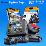 ROVE R3, 3 Channel Touch Screen Dash Cam with Built-in Dual-Band 5GHz WiFi, Built-in GPS, 24 Hr Parking Monitor, Super Capacitor, WDR, G-Sensor, Night Vision