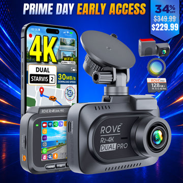 ROVE R2-4K DUAL PRO Dash Cam Front & Rear | 4K + 2K | Dual STARVIS 2 IMX678 + IMX675 CMOS Sensors | 5GHz WiFi 6 | FREE 128GB Card & CPL | 24Hr Parking Mode