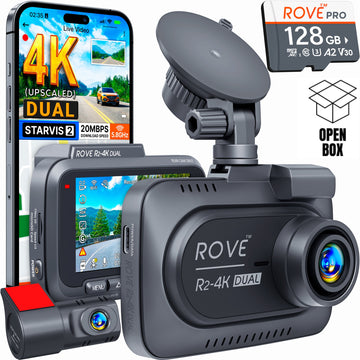 [Open Box] ROVE R2-4K Dual Dash Cam | 4K Upscaled + 1080P | Returned Item within their 1st 30-days
