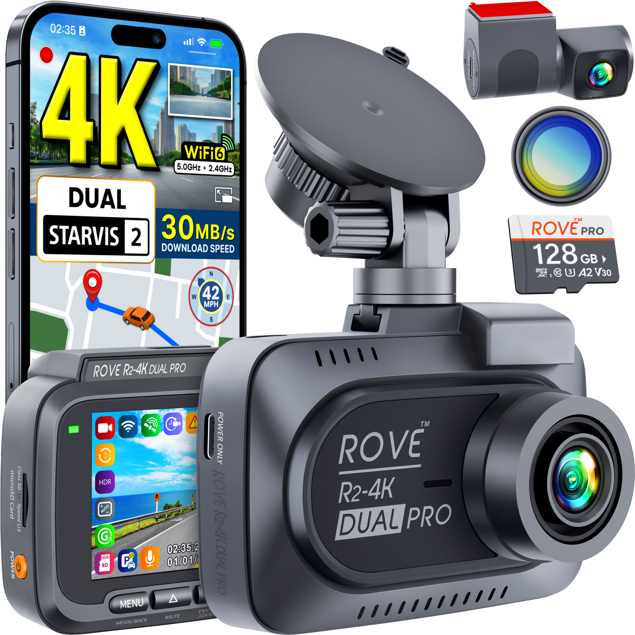 ROVE R2-4K DUAL PRO Dash Cam