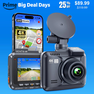 ROVE R2-4K Dash Cam 4K Ultra HD 2160P Car Dashboard Camera Built In Wi-Fi 6 & GPS
