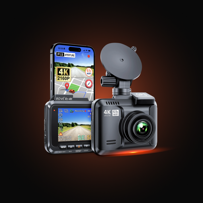 ROVE R24K Dash Cam for Cars 2160P BuiltIn WiFi &