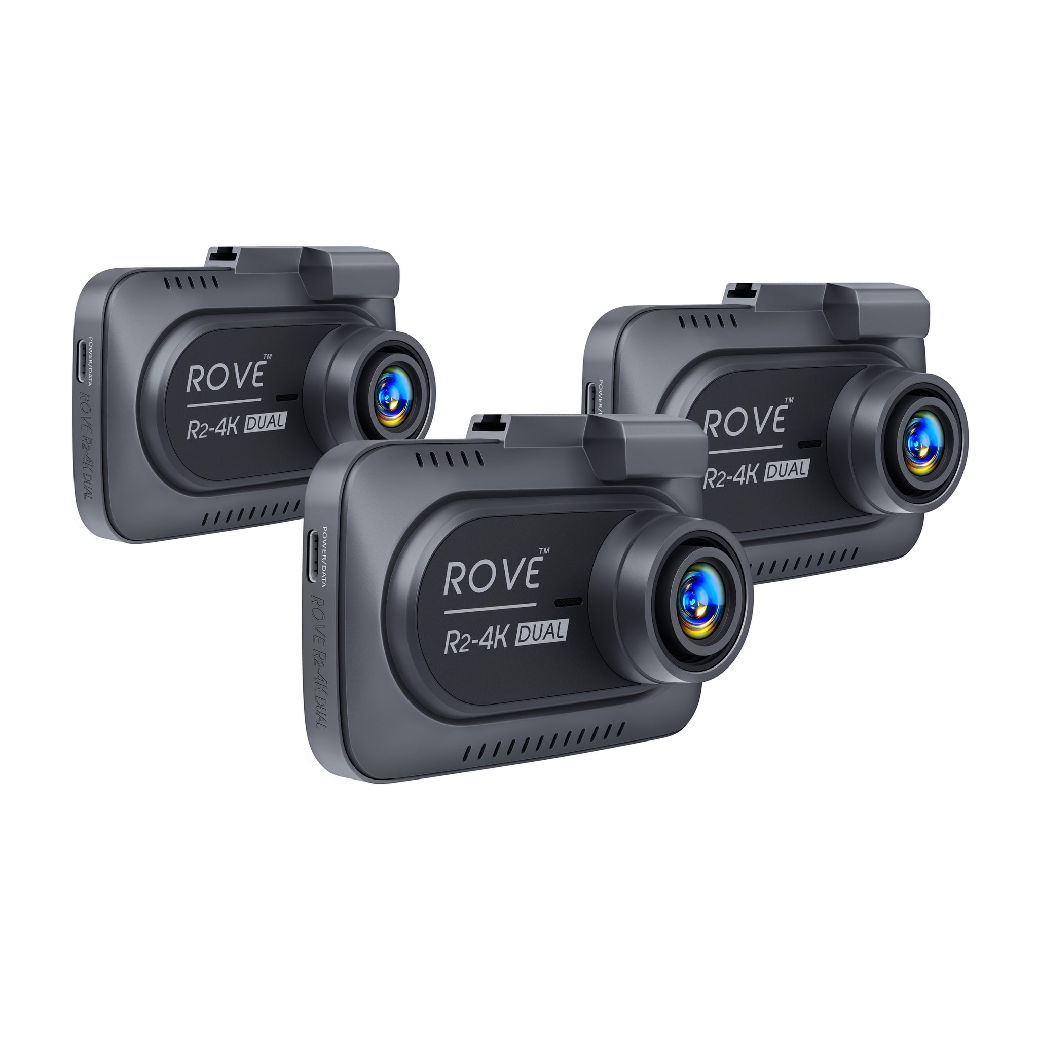 3 x ROVE R2-4K DUAL Dash Cam Front and Rear | STARVIS 2 Sensor | 5GHz WiFi | 30MB/s Download Speed