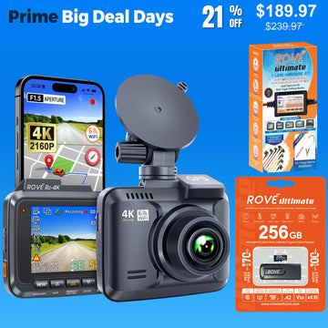 [Bundle] ROVE R2-4K Dash Cam | ROVE Ultimate 256GB microSD Card | Hardwire Kit