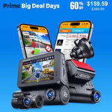 ROVE R3, 3 Channel Touch Screen Dash Cam with Built-in Dual-Band 5GHz WiFi, Built-in GPS, 24 Hr Parking Monitor, Super Capacitor, WDR, G-Sensor, Night Vision