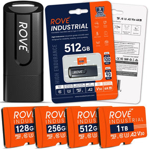 ROVE Industrial 128GB/256GB/512GB/1TB Micro SD Card with USB 3.0 Type C Card Reader, High Endurance microSDXC Memory Card 100MB/s Read Speed, C10, U3, V30, 4K, A2 for Dash Cam, Android Smart Phones, Tablets, Games