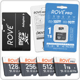 ROVE PRO 128GB/256GB/512GB/1TB Micro SDXC Memory Card with Full-Size SD Adapter, C10, U3, A2, Up to 100 MB/s Read Speed, 90 MB/s Write Speed