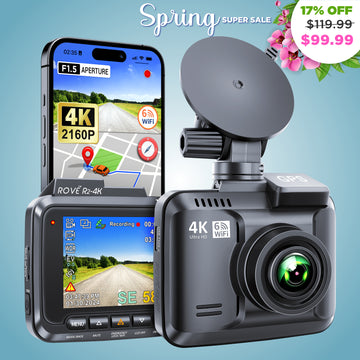 ROVE R2-4K Dash Cam 4K Ultra HD 2160P Car Dashboard Camera Built In Wi-Fi 6 & GPS