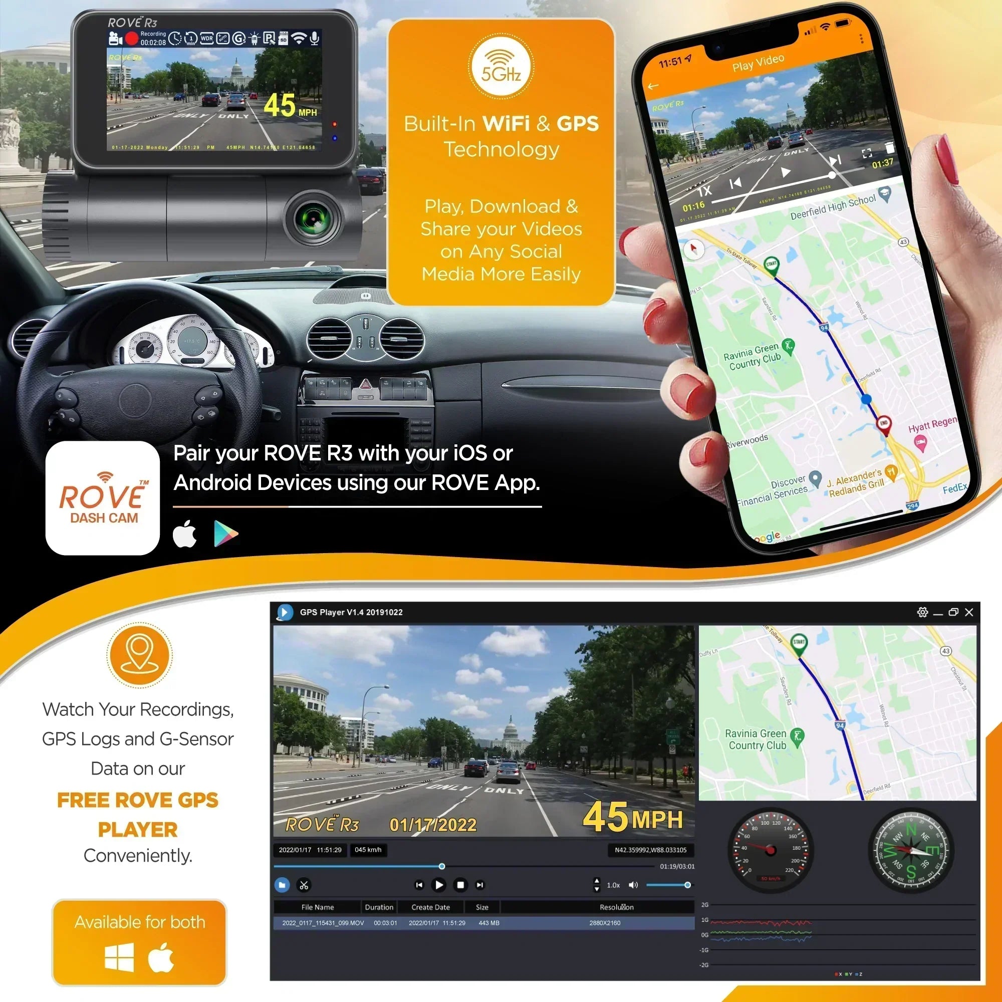 Rove R3 Car Dash Cam | OKTOBERFEST | $200 OFF PLUS FREE 128 SD Card