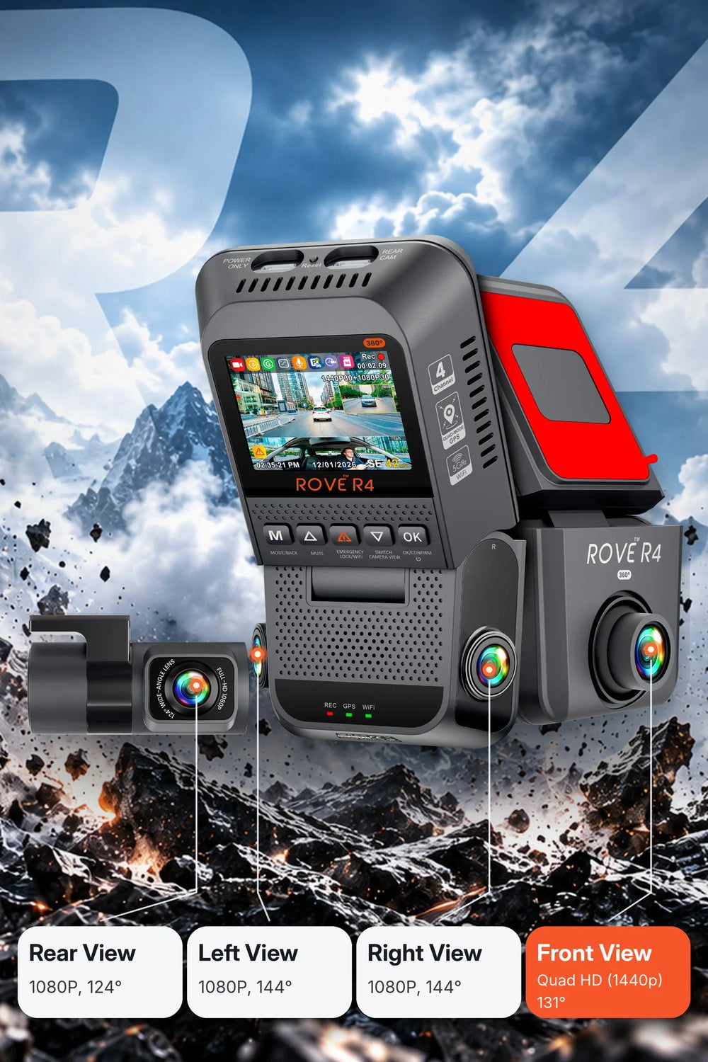 ROVE R4 4-channel 360° dash cam