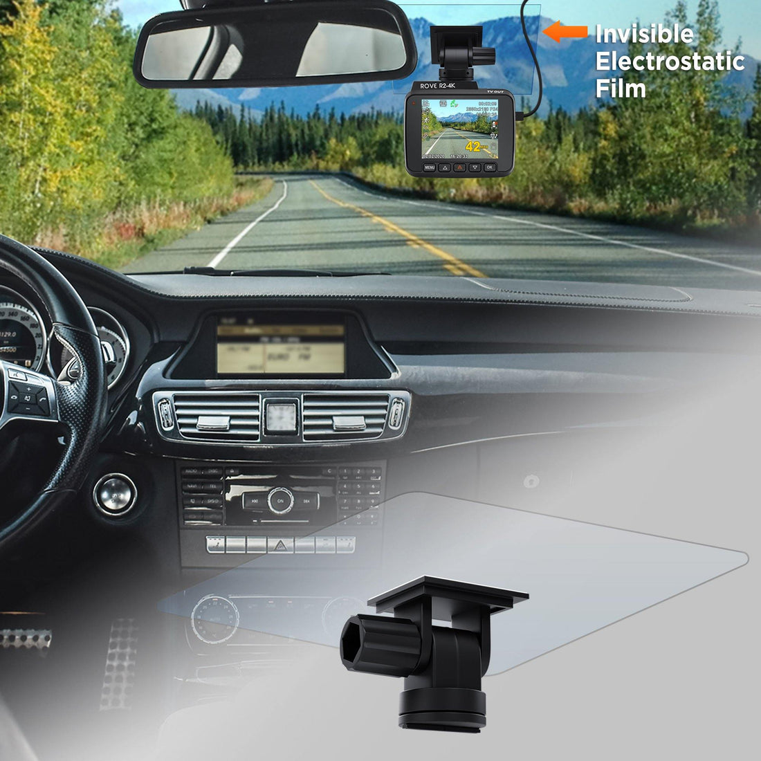 ROVE Invisible Electrostatic Film Car Sticker & Easy Peel OFF