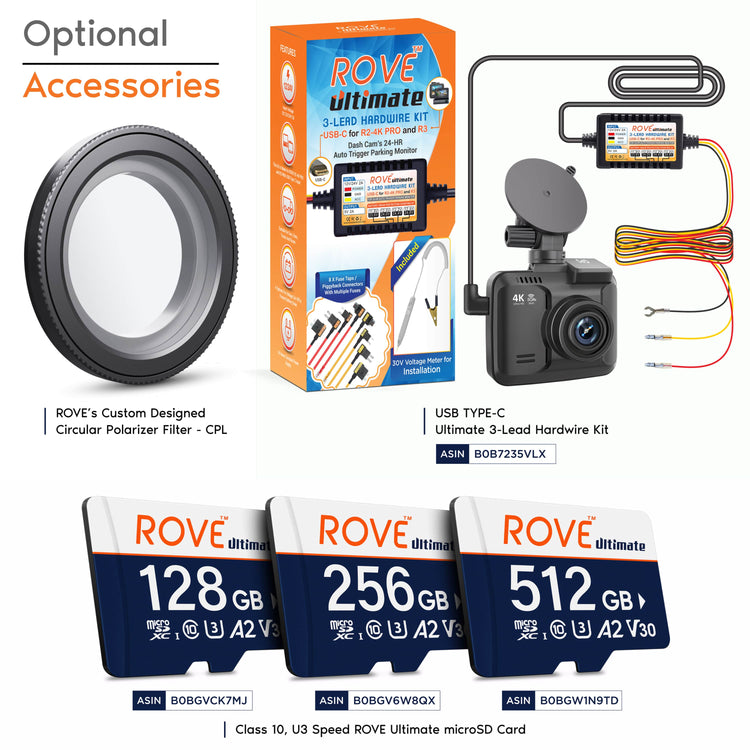 ROVE R2-4K Pro Dash Cam - Returned Item within their 1st 30-days [Open Box]