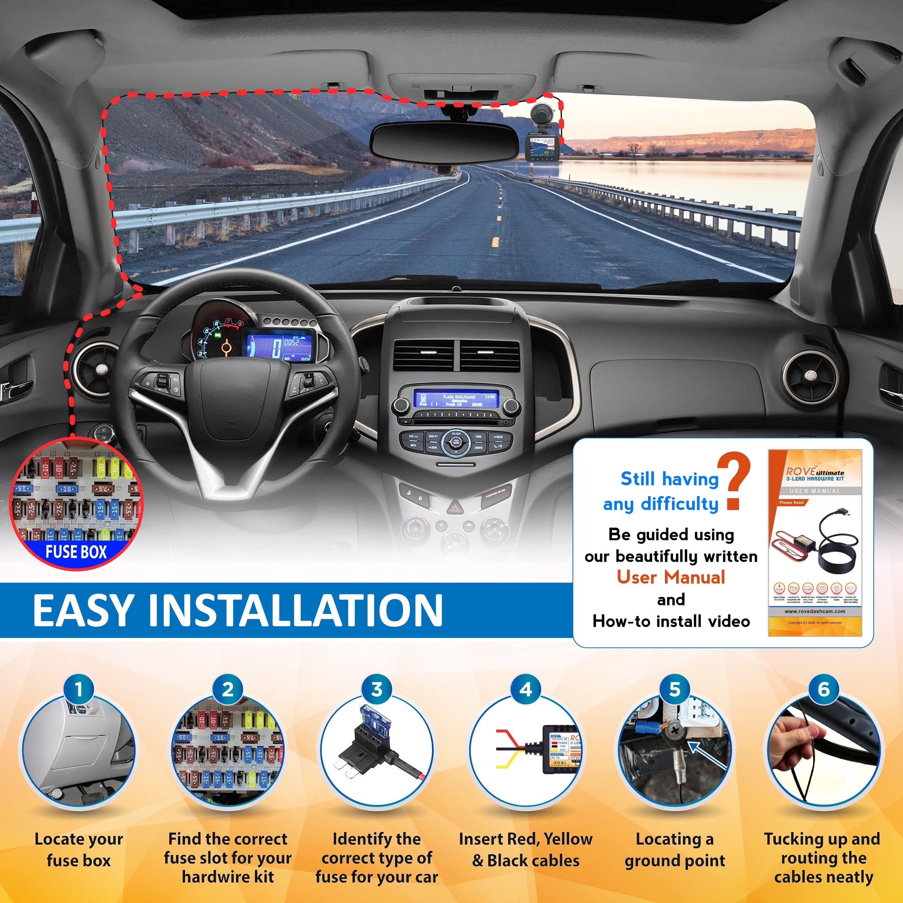 ROVE Ultimate 3-Lead Hardwire Kit for ROVE R2-4K Dash Cam