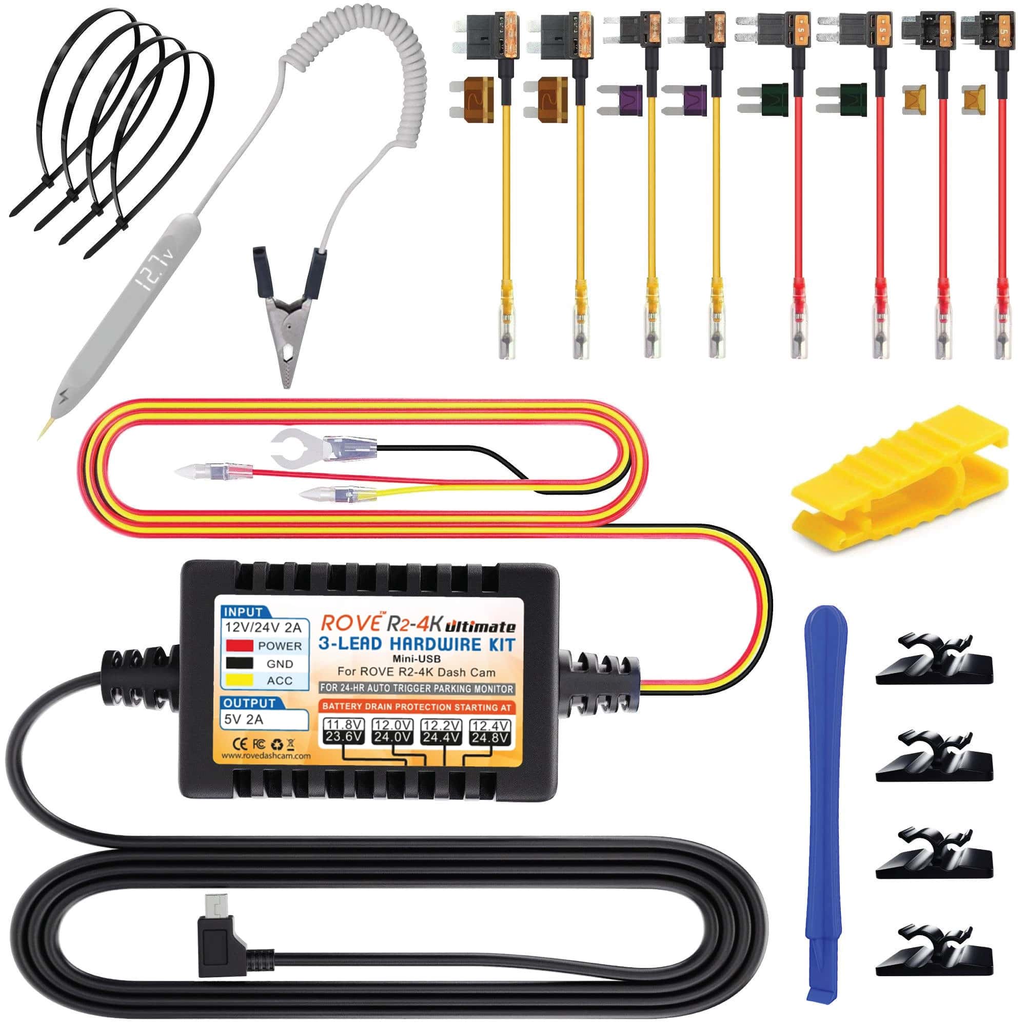 ROVE Ultimate 3-Lead Hardwire Kit for ROVE R2-4K Dash Cam