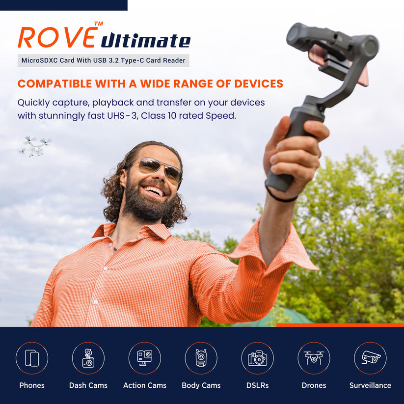 ROVE Ultimate Micro SDXC Card with USB 3.2 Gen1 TypeC card reader