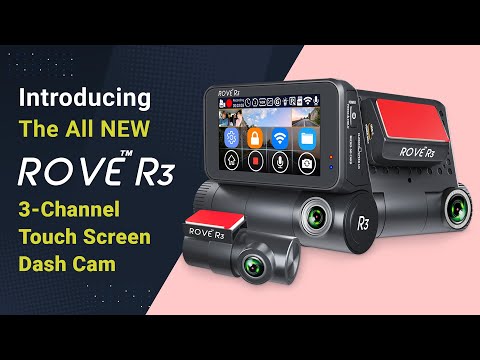 ROVE R3, 3 Channel Touch Screen Dash Cam with Built-in Dual-Band 5GHz WiFi, Built-in GPS, 24 Hr Parking Monitor, Super Capacitor, WDR, G-Sensor, Night Vision.