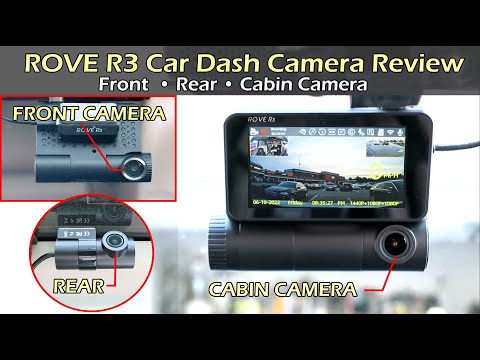 ROVE R3, 3 Channel Touch Screen Dash Cam with Built-in Dual-Band 5GHz WiFi, Built-in GPS, 24 Hr Parking Monitor, Super Capacitor, WDR, G-Sensor, Night Vision.